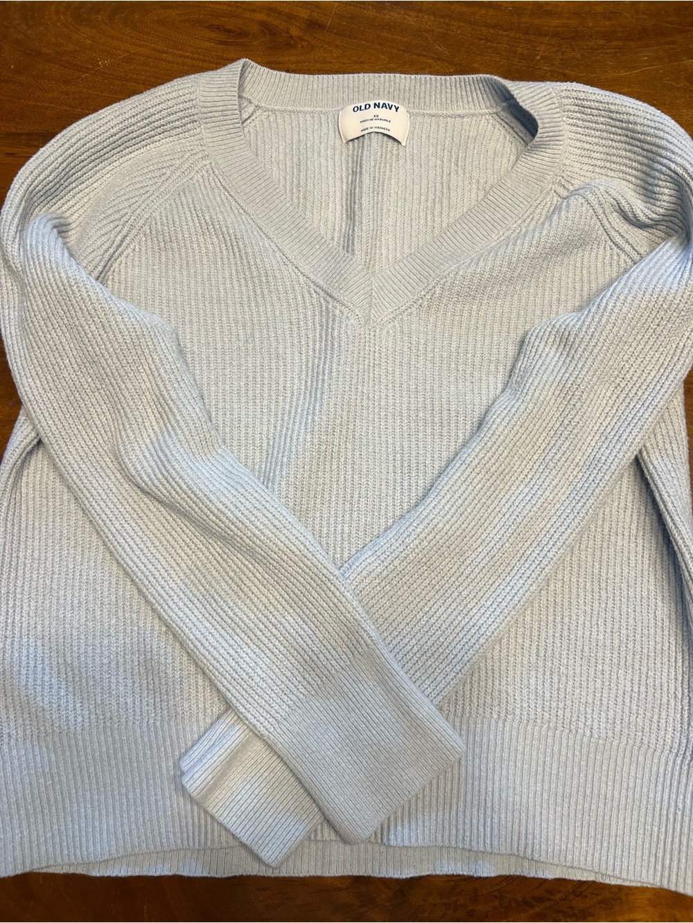 Old Navy Pale Blue V-Neck Ribbed Sweater